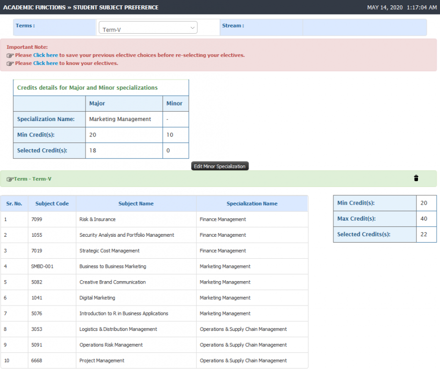 Elective Choice From Student Login2.png